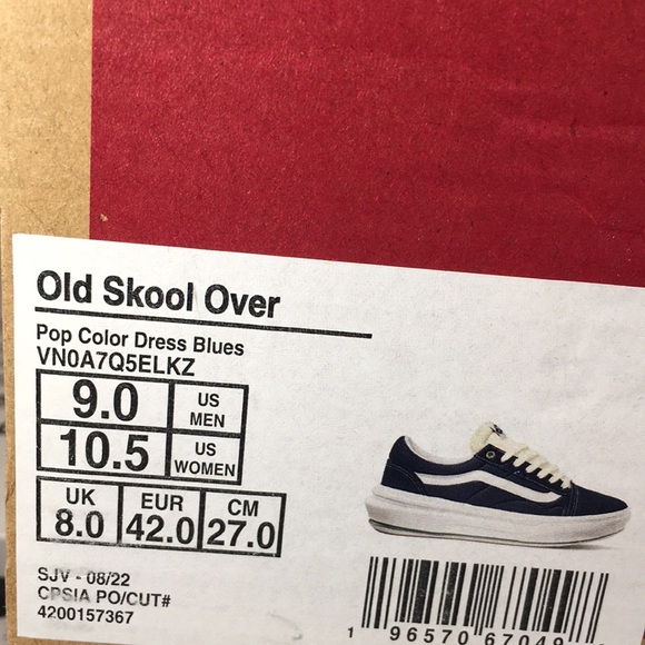 NWT Vans Old Skool Overt All Purpose Trainers in Dress Blue Men’s 9 - Picture 8 of 10